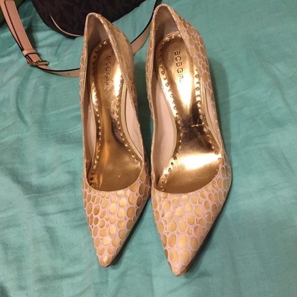 Bcbg girls heels gold 10 good condition