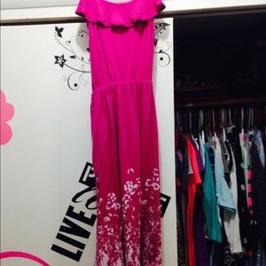 Dark pink floral ombré dress