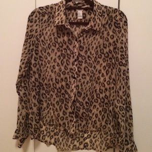 Cheetah Button Down Blouse