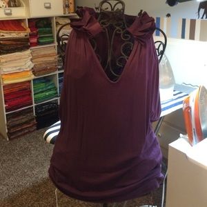 Eggplant purple satin collar tank