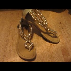 Gold American Eagle Sandals
