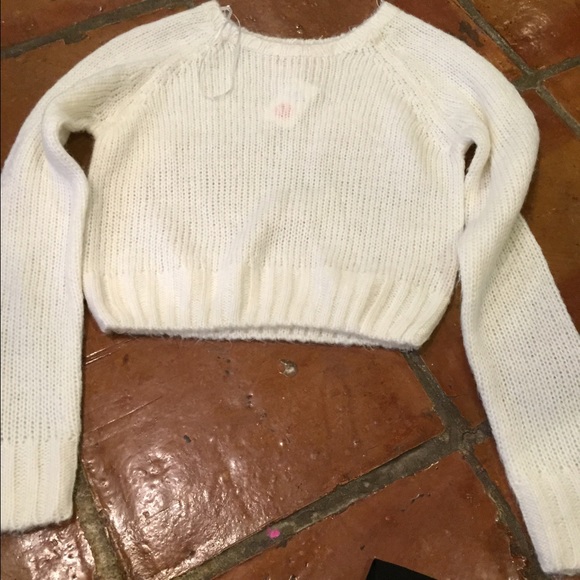 White cropped sweater