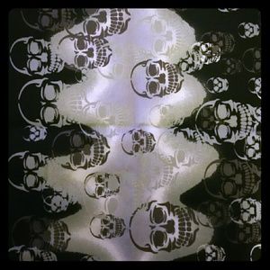 Large black white grey skull bandana