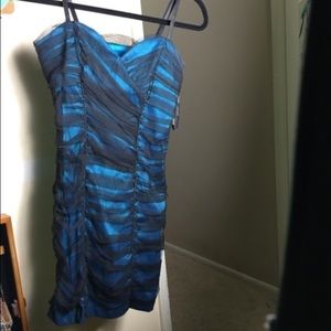 Blue and Black Lace Dress