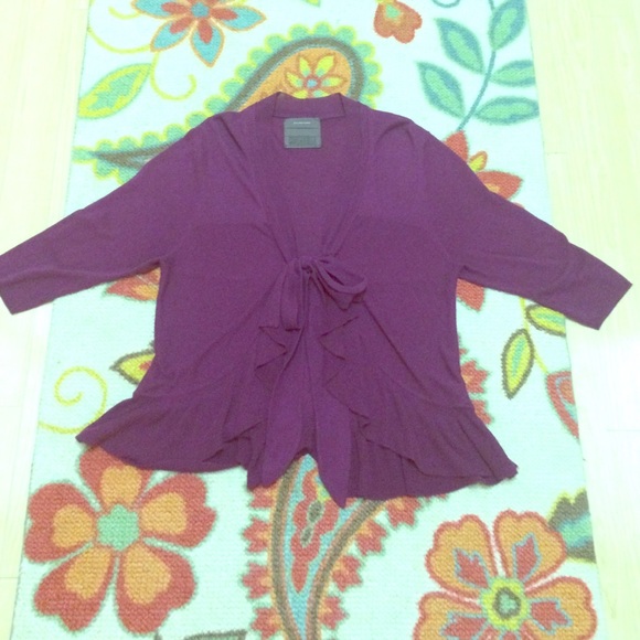 Anthropologie tie ruffled cardigan