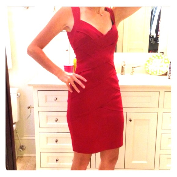 Beautiful red silk Nicole Miller dress!