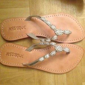 Mystique jeweled flip flops