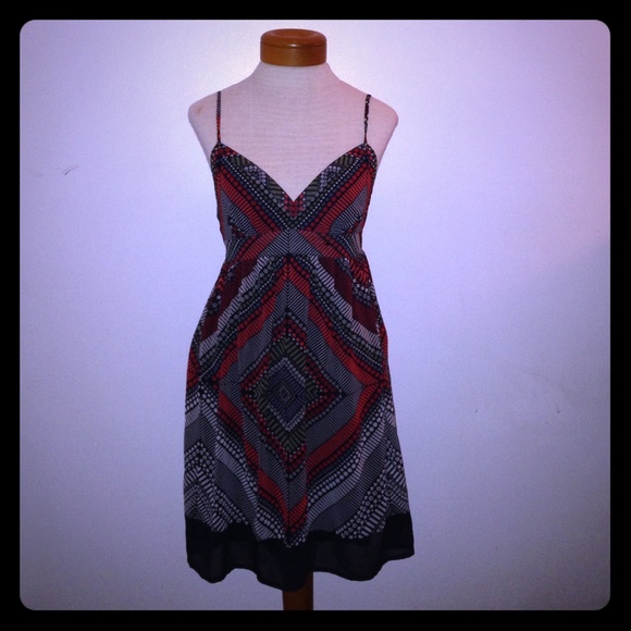 Diamond pattern empire waist dress