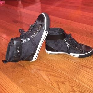 Coach high top black sneakers