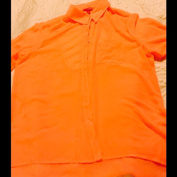 Orange linen blouse
