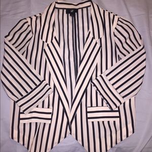 Black and cream striped blazer