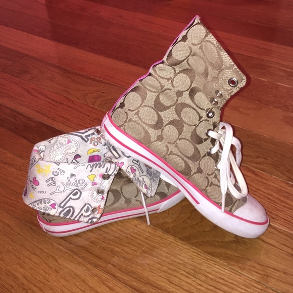 Coach Shoes - Coach High Top Sneakers Poppy Khaki