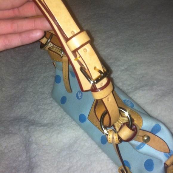 Dooney & Bourke blue polka dot purse - Picture 2 of 4