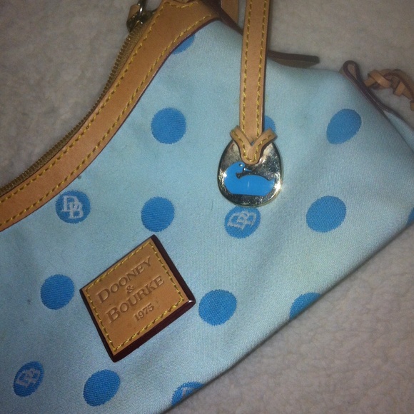 Dooney & Bourke blue polka dot purse - Picture 4 of 4