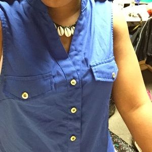 Button down sleeveless blouse
