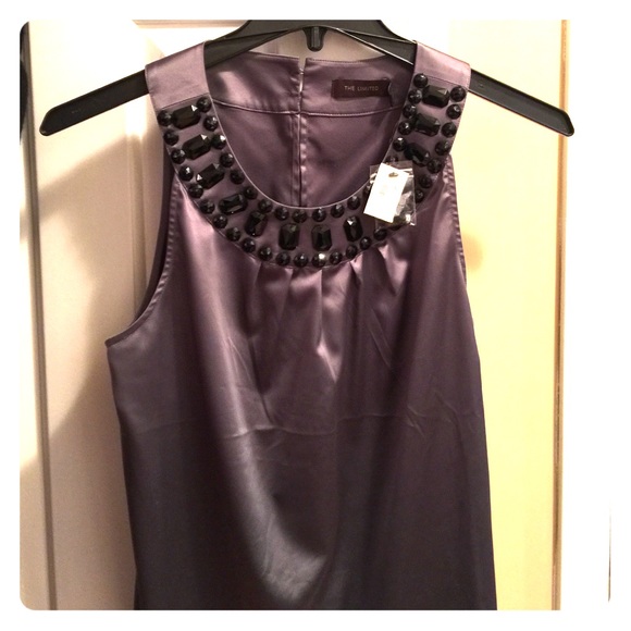 Grey satin limited top
