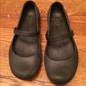 Black "Alice Work" crocs, 8, EUC!!