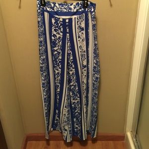Royal blue and white palazzo pants!!!