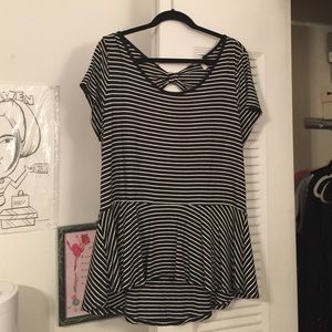 Black and White Peplum With Backput