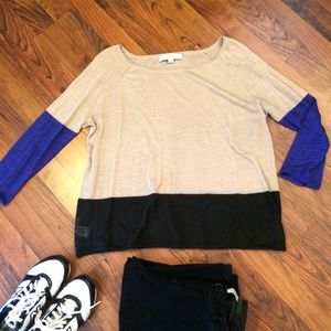 LOFT Color Block Linen Sweater