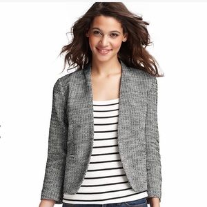 ANN TAYLOR LOFT TUXEDO JACKET IN STRETCH TWEED