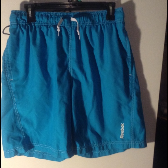 Sky blue reebok swimming shorts.