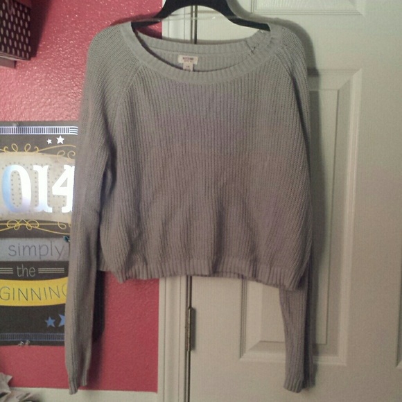 Mossimo Supply Co. Grey crop top sweater - Picture 1 of 3
