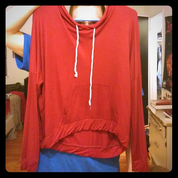 Red High Low Hoodie