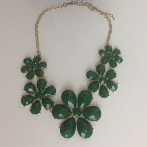 Green and Gold Floral Necklace