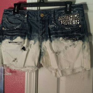Custom Bleach ripped jean shorts
