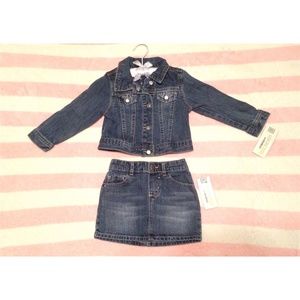 2T Denim Jacket + Skirt 2piece outfit set