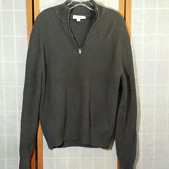 Calvin Klein dark gray zipper cotton sweater