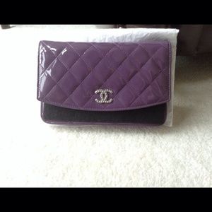 SOLDD! Chanel Purple Patent Leather WOC (Like New)