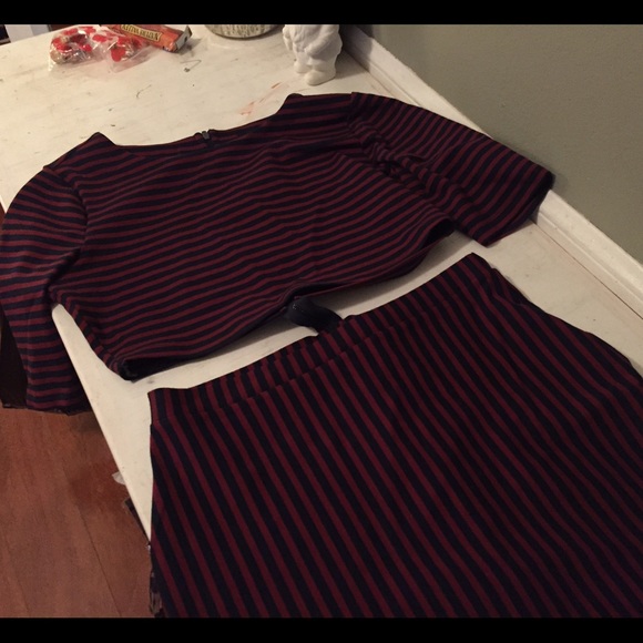 Two piece Crop top with pencil skirt