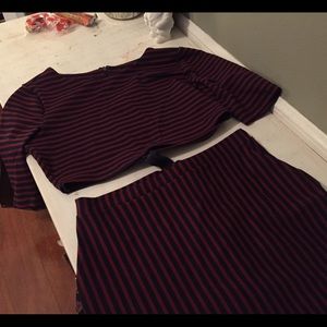 Two piece Crop top with pencil skirt