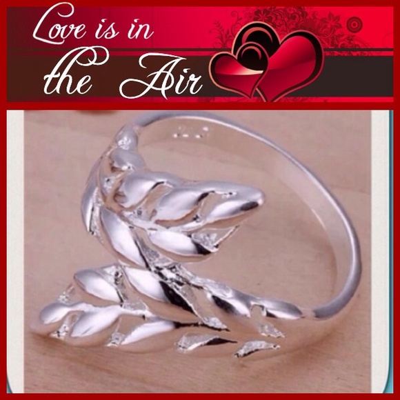 ❤️LUCKY LEAF🌿925 STERLING SILVER DOUBLE LEAF RING - Picture 3 of 3
