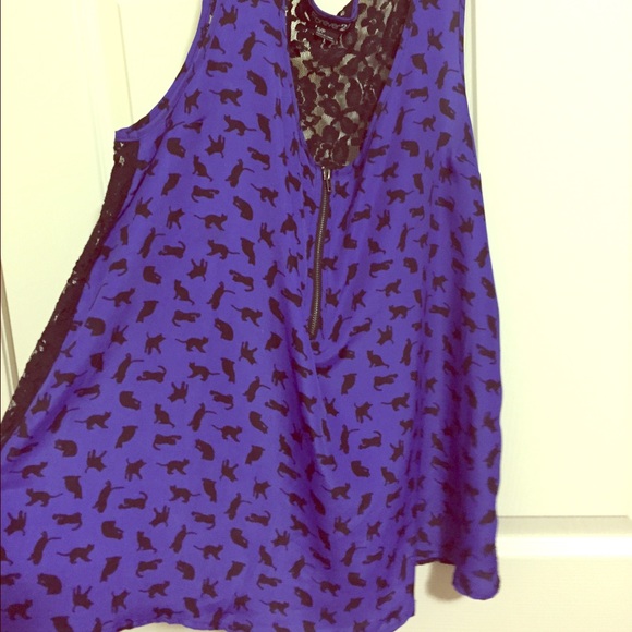 Forever 21 black and royal blue blouse - Picture 1 of 2