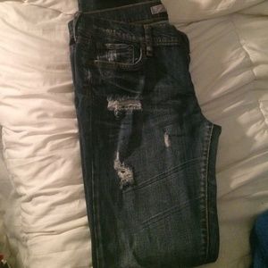 Dark denim ripped jeans