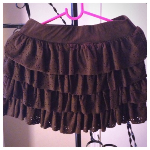 🌹 Faux Suede Coffee Color Skirt 🌹NWOT