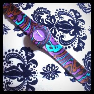 Trippy Purple Teal & Brown Swirl Slap Watch