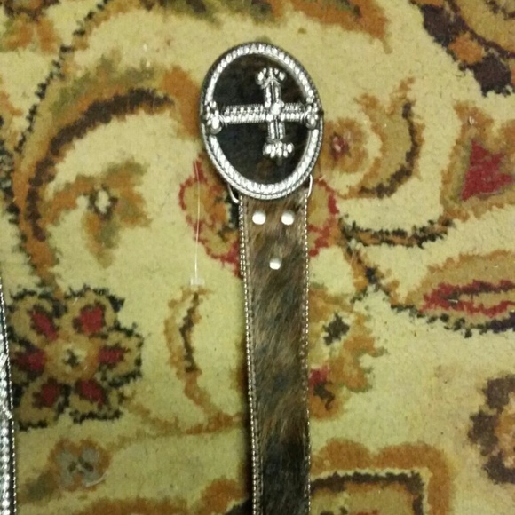 Fur belt and gun an rhinestone belt