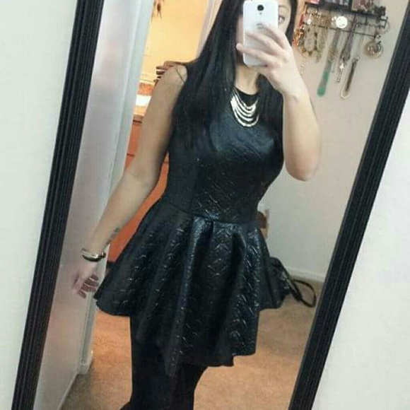 Tops - **FINAL REFUCTION** pleather long peplum black top