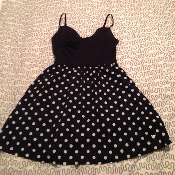 Black polka strappy dress