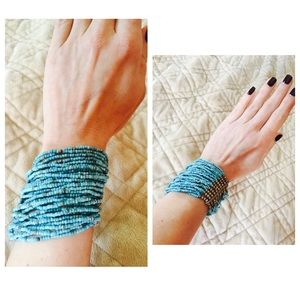 Blue & Silver Beaded Bracelet