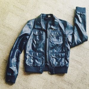 Awesome Navy Leather Jacket