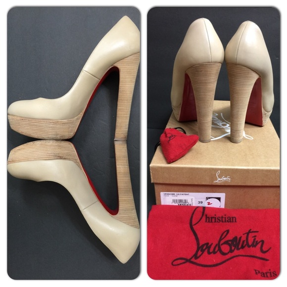 $895 CHRISTIAN LOUBOUTIN BIBI 140 NUDE EURO 381/2 - Picture 2 of 4