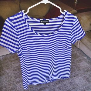 Blue and white striped shirt