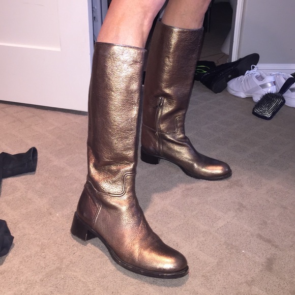 Prada size 39.5 bronze boots