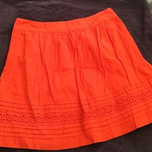 LOFT orange eyelet skirt