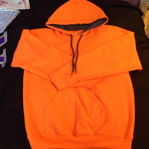 neon orange hoodie mens